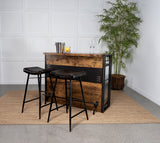 Bayu Backless Leather Bar & Counter Stools - Channel-Tufted Antique Espresso on Black Iron, Set of 2 – view 17