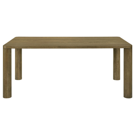 Castlewood 71" Dining Table, Sets & Sideboard - Mid-Century Brown Oak with Light Tan Chenille Chairs – view 18