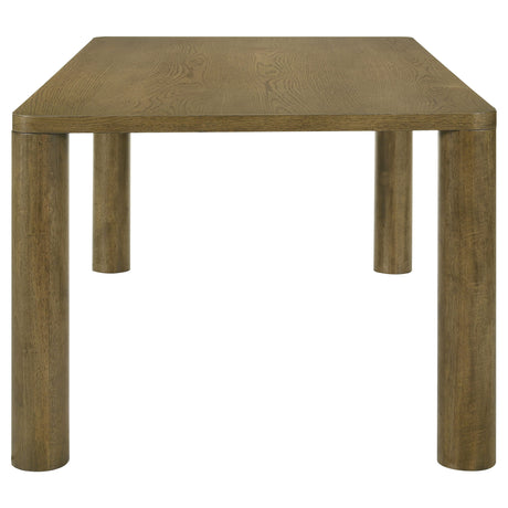 Castlewood 71" Dining Table, Sets & Sideboard - Mid-Century Brown Oak with Light Tan Chenille Chairs – view 10
