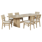 Kailani 110" Extension Dining Table & Sets - Coastal Beige Oak with Cane-Back Chairs, Sideboard & Vitrine – view 20