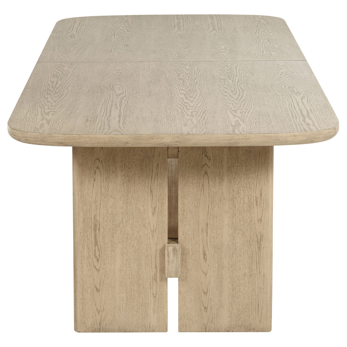 Kailani 110" Extension Dining Table & Sets - Coastal Beige Oak with Cane-Back Chairs, Sideboard & Vitrine – view 11