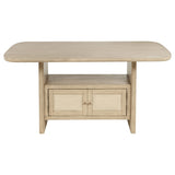 Kailani Counter Height Storage Dining Table & Sets - Coastal Beige Oak with Woven-Look Counter Chairs – view 7