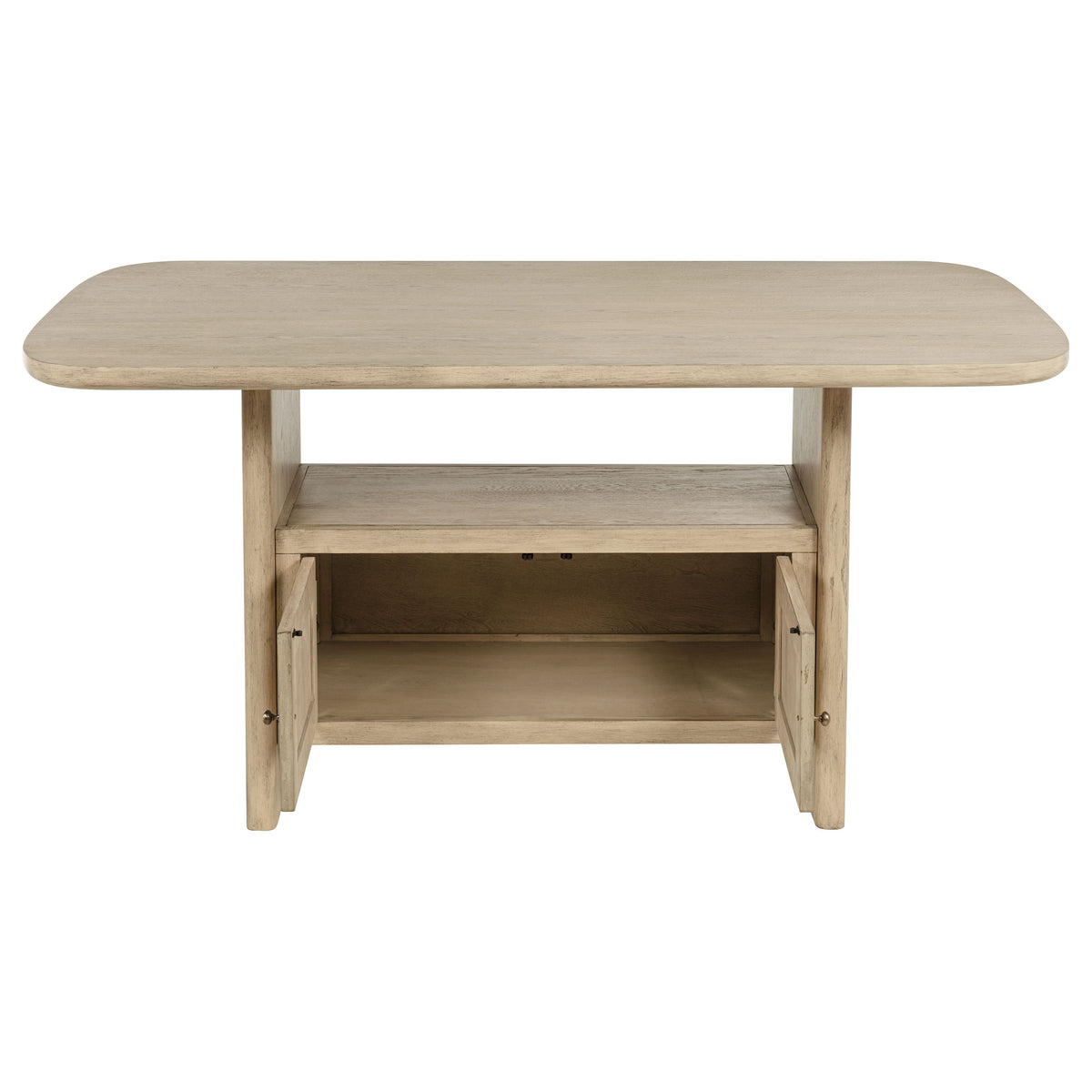 Kailani Counter Height Storage Dining Table & Sets - Coastal Beige Oak with Woven-Look Counter Chairs – view 8