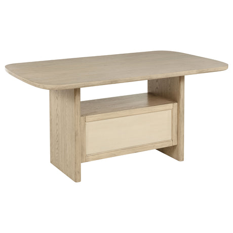 Kailani Counter Height Storage Dining Table & Sets - Coastal Beige Oak with Woven-Look Counter Chairs – view 11