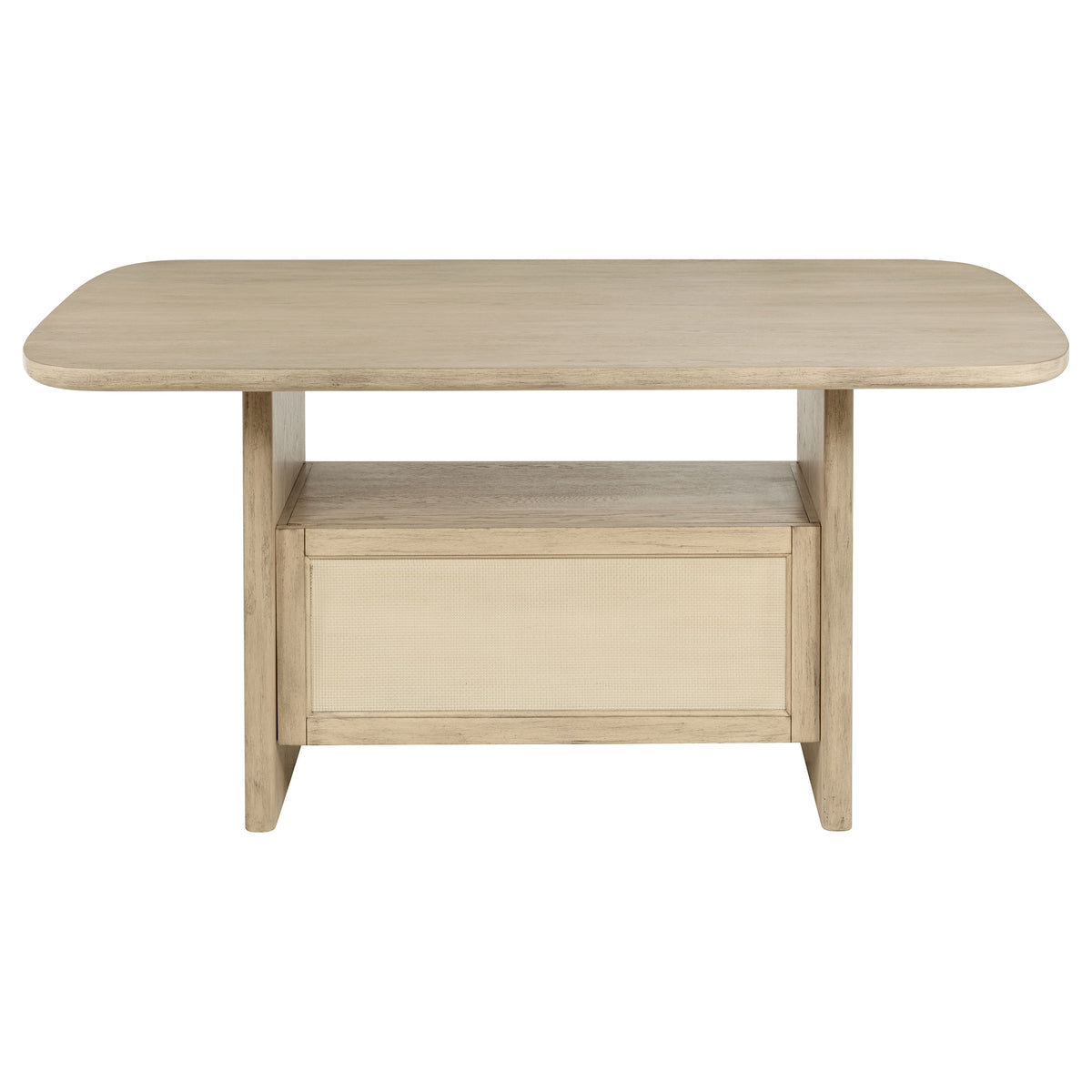 Kailani Counter Height Storage Dining Table & Sets - Coastal Beige Oak with Woven-Look Counter Chairs – view 12