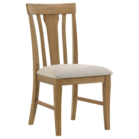 Hartville 60" Round Pedestal Dining Table & Sets - Slat-Back Chairs in Natural Light Brown – view 17
