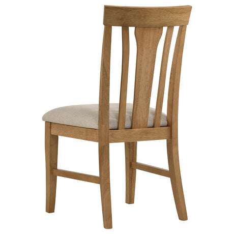 Hartville 60" Round Pedestal Dining Table & Sets - Slat-Back Chairs in Natural Light Brown – view 19