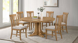 Hartville 60" Round Pedestal Dining Table & Sets - 7pcs- Table + 6 Side Chairs