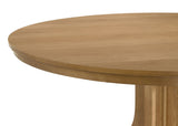 Hartville 60" Round Pedestal Dining Table & Sets - Slat-Back Chairs in Natural Light Brown – view 8