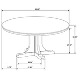 Hartville 60" Round Pedestal Dining Table & Sets - Slat-Back Chairs in Natural Light Brown – view 10