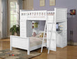 Willoughby Twin Loft Bed with Desk, 5-Drawer Chest & Shelves