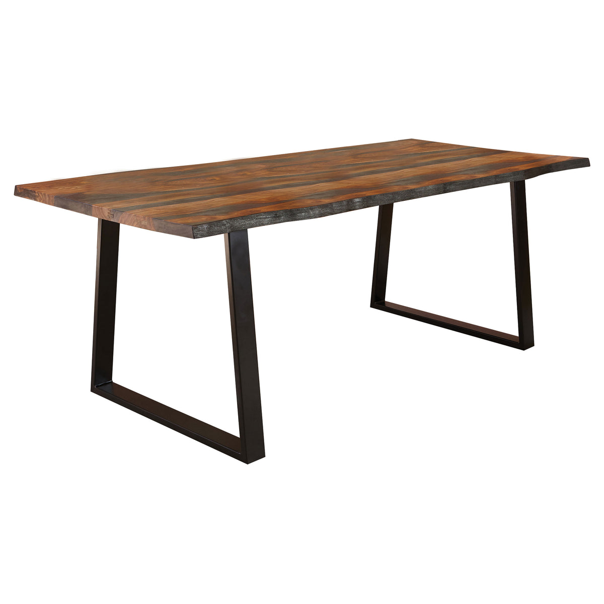 Ditman Live Edge Dining Table, Bench & Sideboard - Solid Grey Sheesham with Black Metal Base – view 5