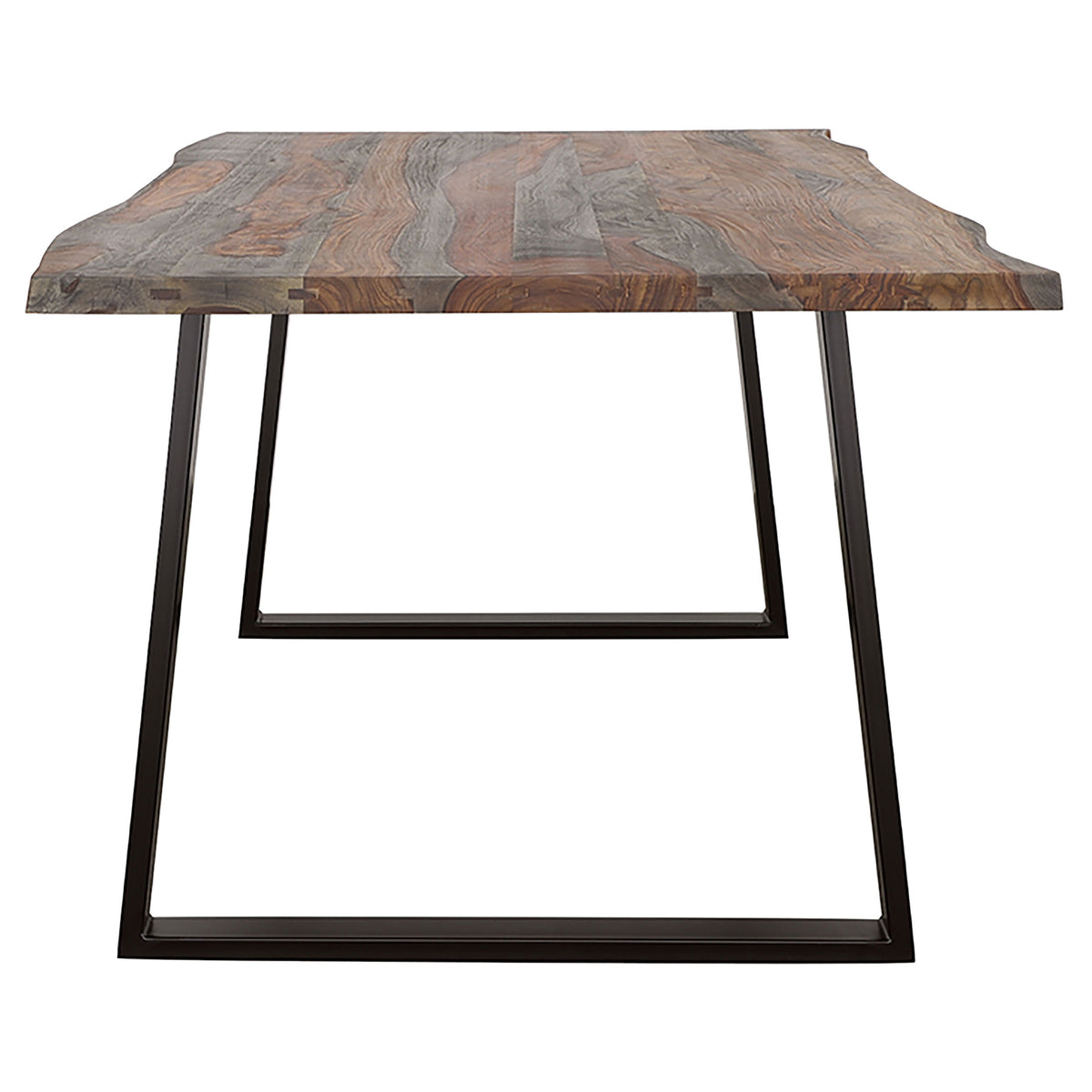 Ditman Live Edge Dining Table, Bench & Sideboard - Solid Grey Sheesham with Black Metal Base – view 7