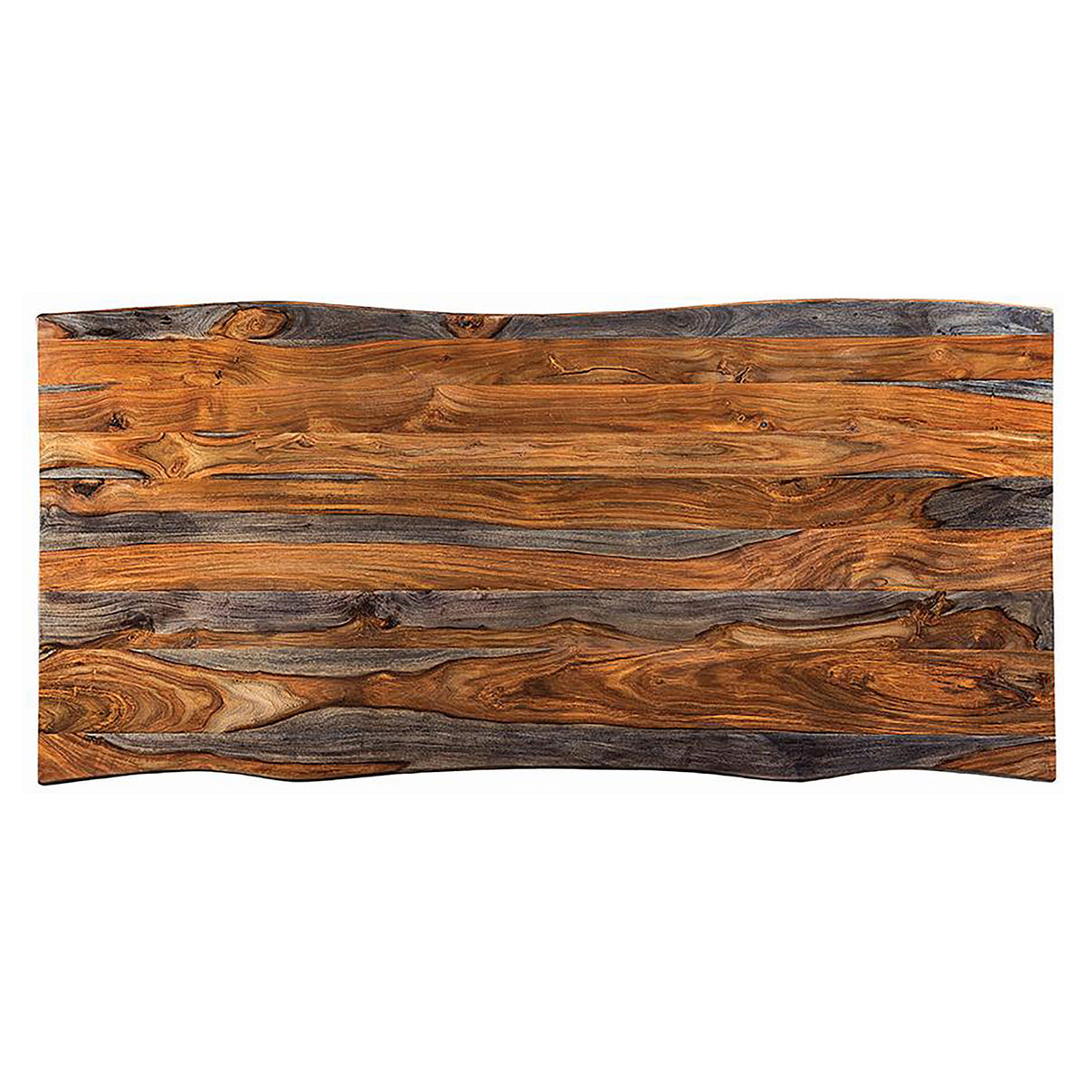 Ditman Live Edge Dining Table, Bench & Sideboard - Solid Grey Sheesham with Black Metal Base – view 8