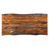 Ditman Live Edge Dining Table, Bench & Sideboard - Solid Grey Sheesham with Black Metal Base – view 8