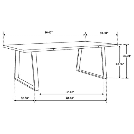 Ditman Live Edge Dining Table, Bench & Sideboard - Solid Grey Sheesham with Black Metal Base – view 10