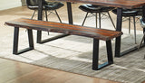 Ditman Live Edge Dining Table, Bench & Sideboard - Solid Grey Sheesham with Black Metal Base – view 12