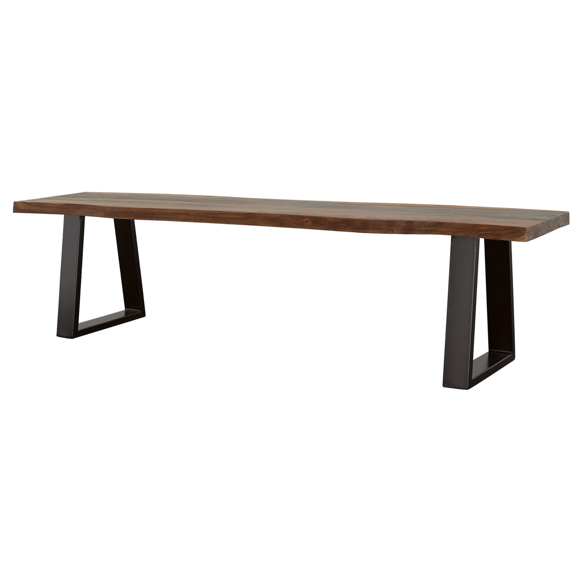 Ditman Live Edge Dining Table, Bench & Sideboard - Solid Grey Sheesham with Black Metal Base – view 14