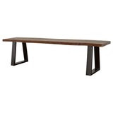 Ditman Live Edge Dining Table, Bench & Sideboard - Solid Grey Sheesham with Black Metal Base – view 14