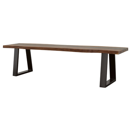 Ditman Live Edge Dining Table, Bench & Sideboard - Solid Grey Sheesham with Black Metal Base – view 14