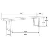 Ditman Live Edge Dining Table, Bench & Sideboard - Solid Grey Sheesham with Black Metal Base – view 16
