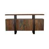 Ditman Live Edge Dining Table, Bench & Sideboard - Solid Grey Sheesham with Black Metal Base – view 19