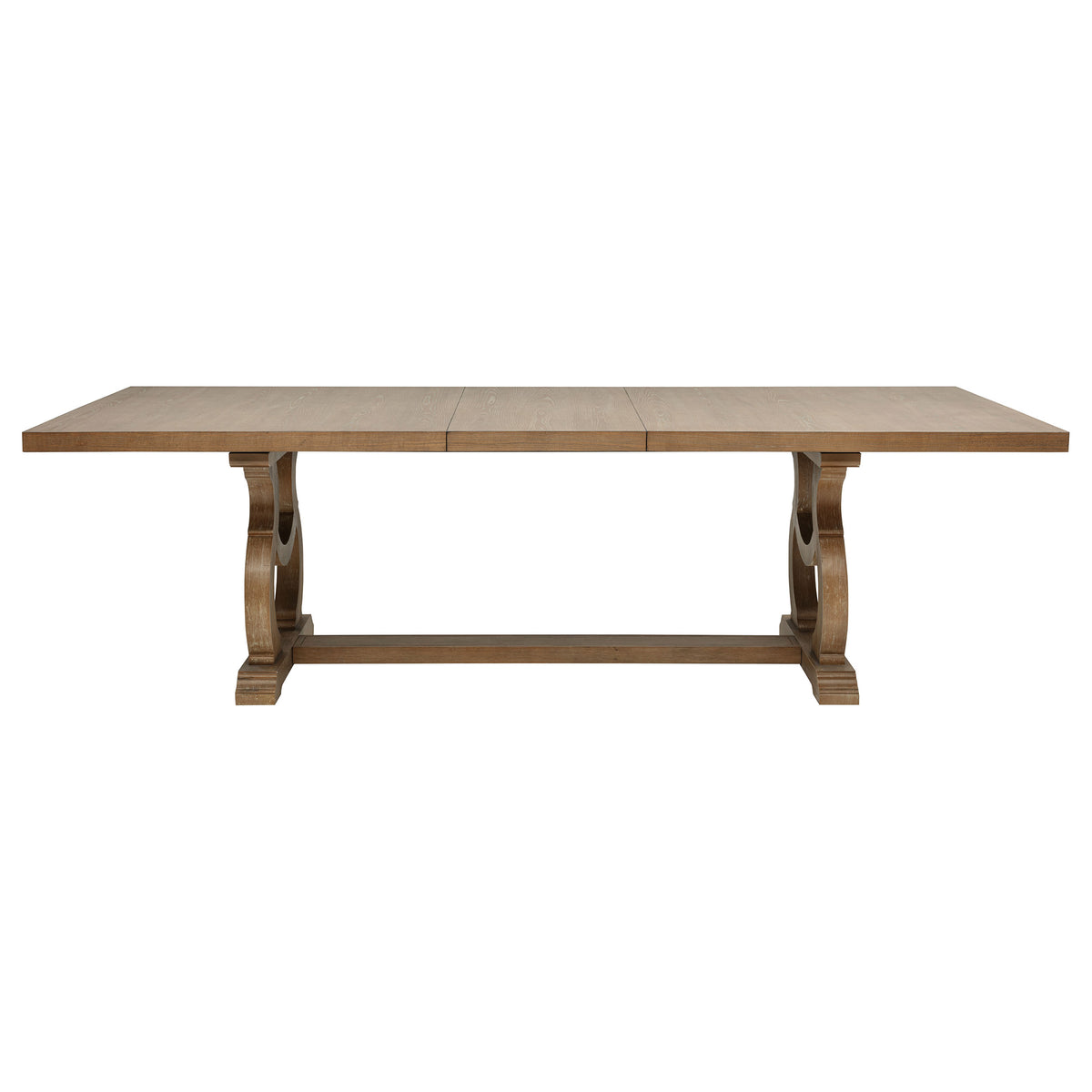 Brockway Extension Dining Table & Sets - Double Pedestal Barley Brown with Tufted Cream Chairs & Sideboard – view 12