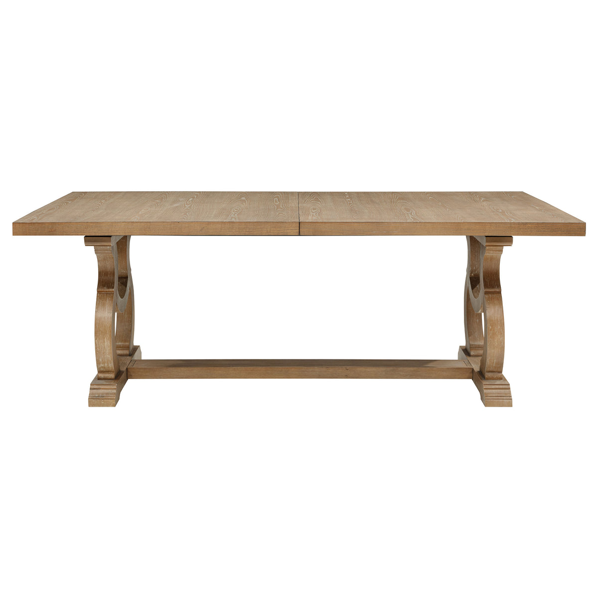 Brockway Extension Dining Table & Sets - Double Pedestal Barley Brown with Tufted Cream Chairs & Sideboard – view 13