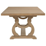 Brockway Extension Dining Table & Sets - Double Pedestal Barley Brown with Tufted Cream Chairs & Sideboard – view 15
