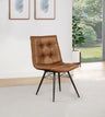 Aiken Button-Tufted Dining Side Chairs, Set of 4 - Gunmetal Metal Legs in Saddle, Charcoal, Forest or Stone – view 1