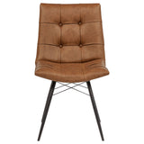 Aiken Button-Tufted Dining Side Chairs, Set of 4 - Gunmetal Metal Legs in Saddle, Charcoal, Forest or Stone – view 10