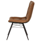 Aiken Button-Tufted Dining Side Chairs, Set of 4 - Gunmetal Metal Legs in Saddle, Charcoal, Forest or Stone – view 12
