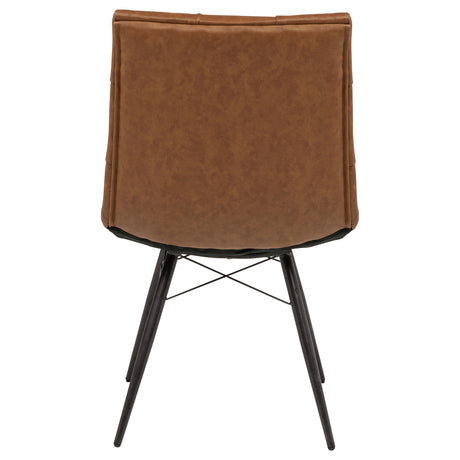 Aiken Button-Tufted Dining Side Chairs, Set of 4 - Gunmetal Metal Legs in Saddle, Charcoal, Forest or Stone – view 14