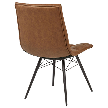Aiken Button-Tufted Dining Side Chairs, Set of 4 - Gunmetal Metal Legs in Saddle, Charcoal, Forest or Stone – view 15