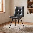 Aiken Button-Tufted Dining Side Chairs, Set of 4 - Gunmetal Metal Legs in Saddle, Charcoal, Forest or Stone – view 2