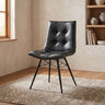 Aiken Button-Tufted Dining Side Chairs, Set of 4 - Gunmetal Metal Legs in Saddle, Charcoal, Forest or Stone – view 2