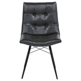 Aiken Button-Tufted Dining Side Chairs, Set of 4 - Gunmetal Metal Legs in Saddle, Charcoal, Forest or Stone – view 19