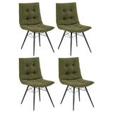 Aiken Button-Tufted Dining Side Chairs, Set of 4 - Forest Fabric