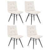 Aiken Button-Tufted Dining Side Chairs, Set of 4 - Stone Fabric