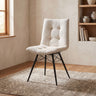 Aiken Button-Tufted Dining Side Chairs, Set of 4 - Gunmetal Metal Legs in Saddle, Charcoal, Forest or Stone - lifestyle
