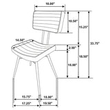 Misty Genuine Leather Dining Side Chairs (Set of 2) - Vertical Tufting & Black Metal Legs in Camel or Espresso – view 13