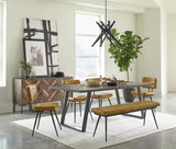Misty Genuine Leather Dining Side Chairs (Set of 2) - Vertical Tufting & Black Metal Legs in Camel or Espresso – view 14