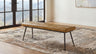 Misty Genuine Leather Dining Bench - Vertical Tufted Seat on Black Metal Base, Antique Camel or Espresso – view 1
