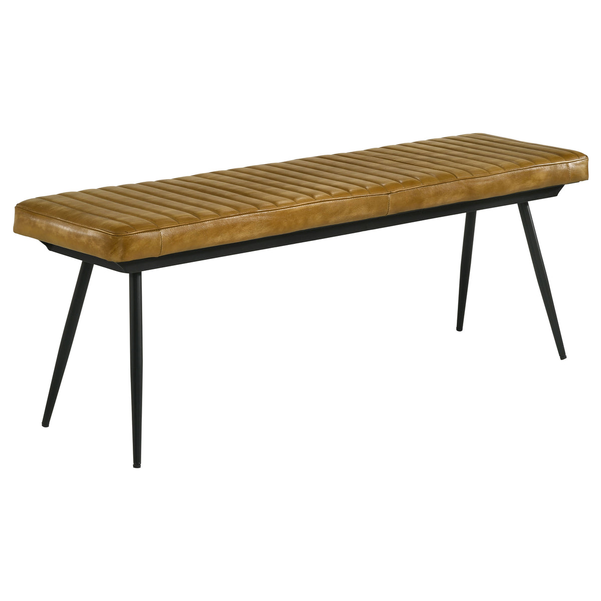 Misty Genuine Leather Dining Bench - Antique Camel