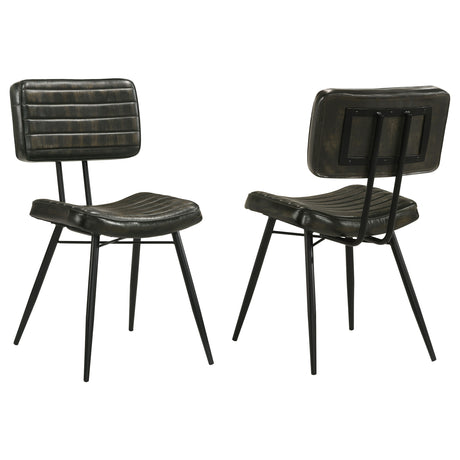 Misty Genuine Leather Dining Side Chairs (Set of 2) - Set of 2 Side Chairs