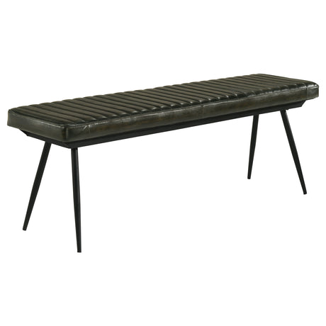Misty Genuine Leather Dining Bench - Antique Espresso