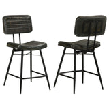 Partridge Genuine Leather Counter Chairs (Set of 2) - Set of 2 - Antique Espresso