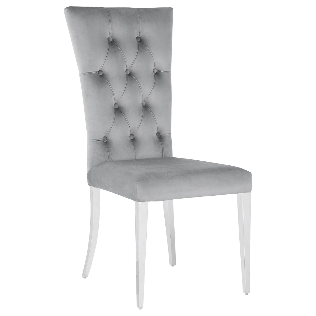 Kerwin 71" Stone Top Dining Table & Sets - White Sintered Stone on Chrome Pedestal with Grey Velvet Chairs – view 16