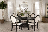 Twyla Oval Back Dining Side Chairs, Set of 2 - Cream Upholstery on Dark Cocoa Wood – view 14