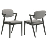 Stevie Mid-Century Z-Frame Padded Dining Arm Chairs (Set of 2)